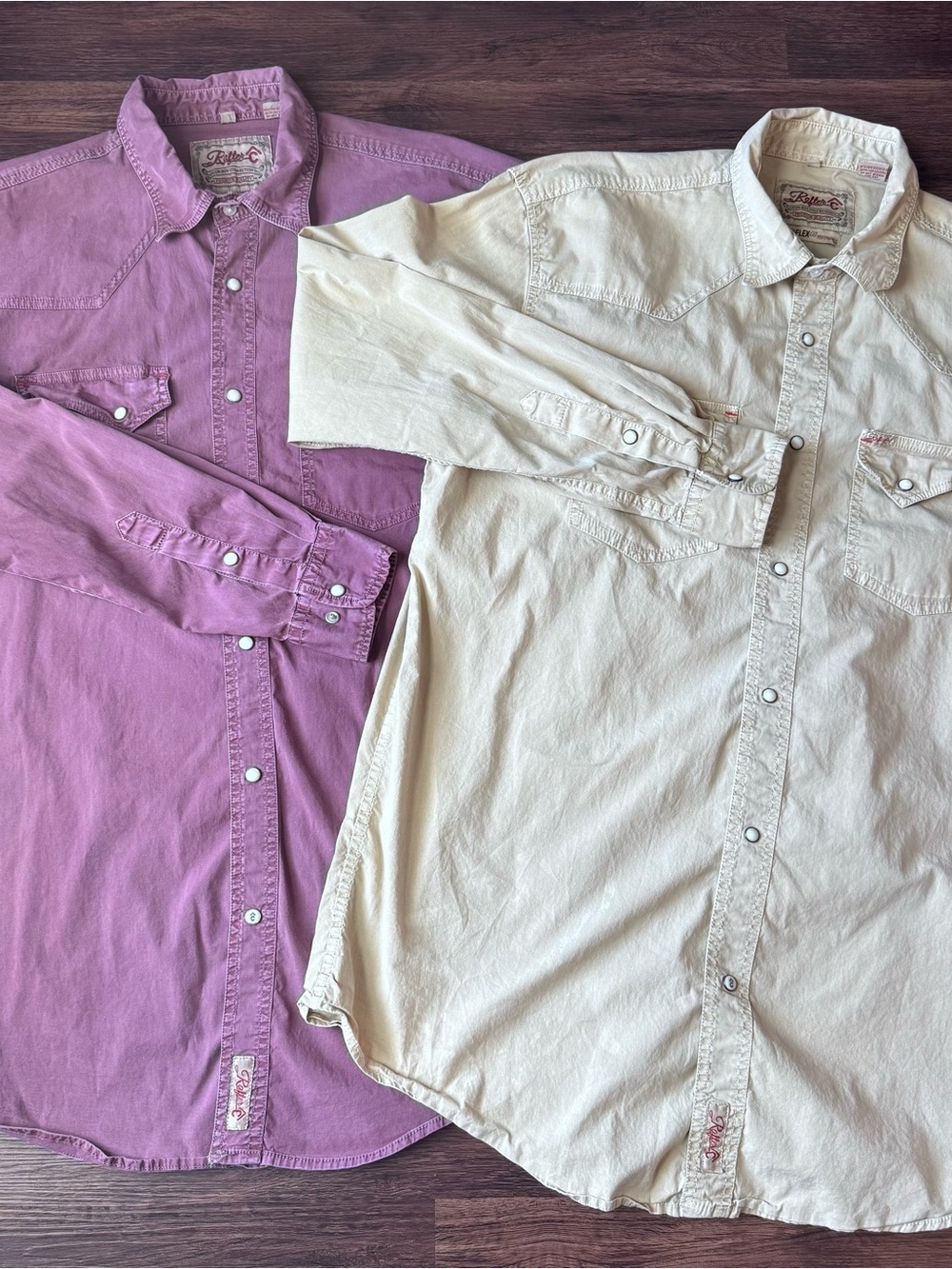Rafter C Shirt Cowboy Collection Mens ProFlex 45 Western Pearl Snap XL Lot Of 2